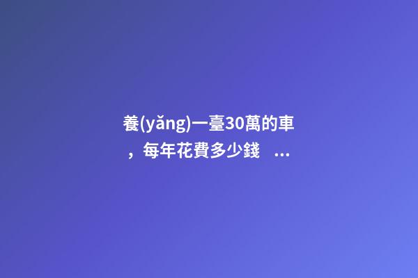 養(yǎng)一臺30萬的車，每年花費多少錢？